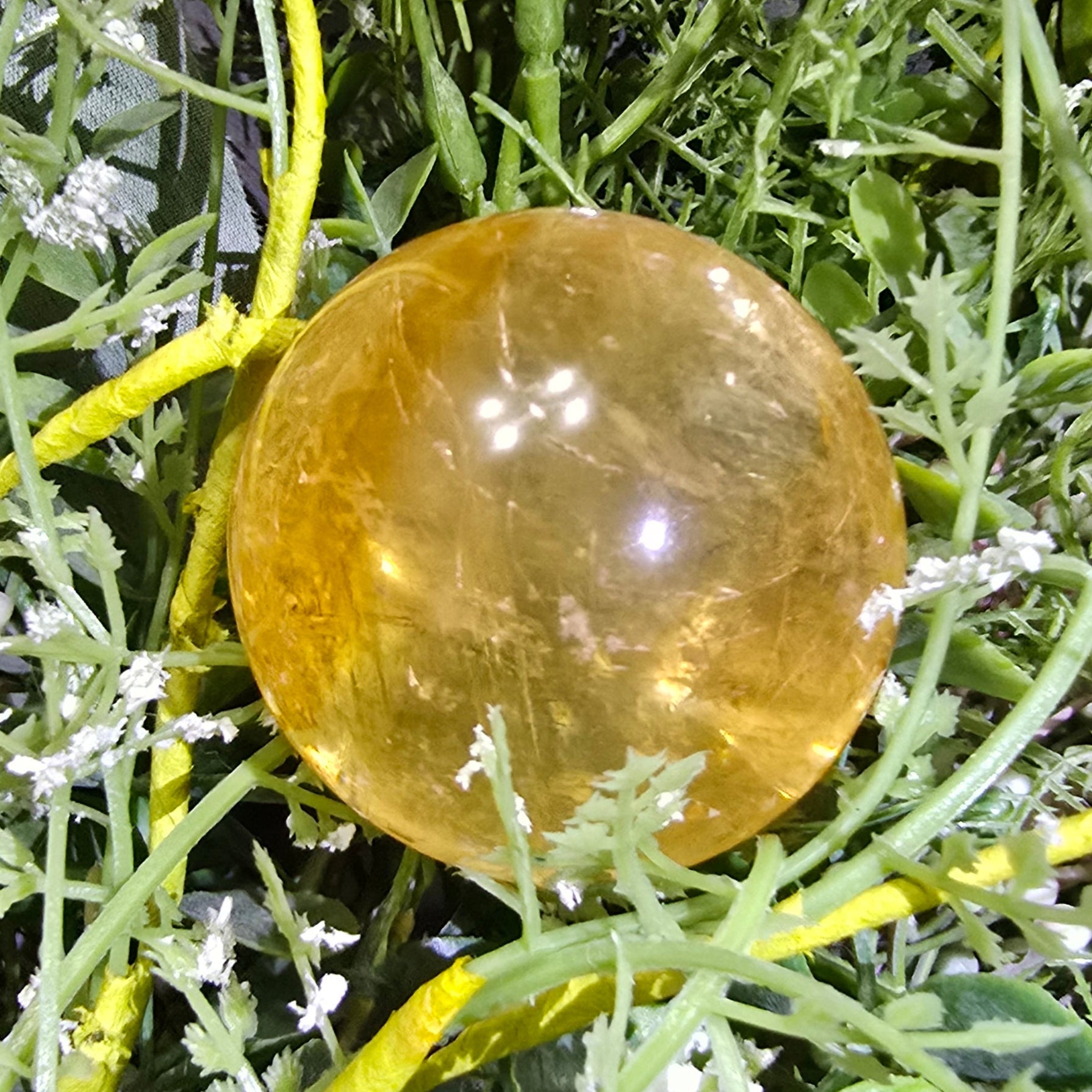 Honey calcite sphere