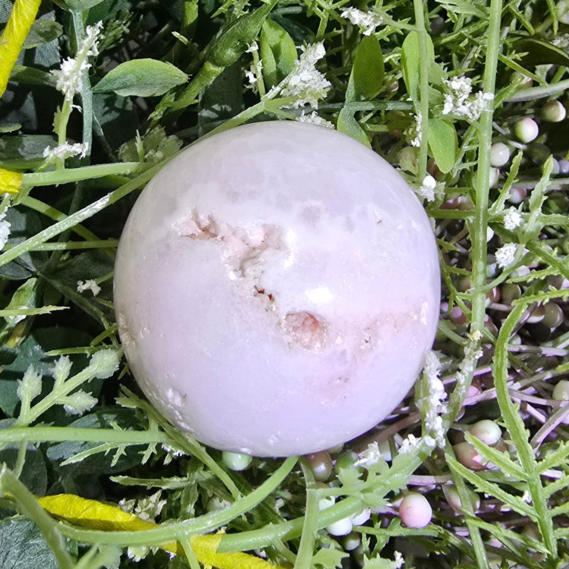 Pink aragonite sphere