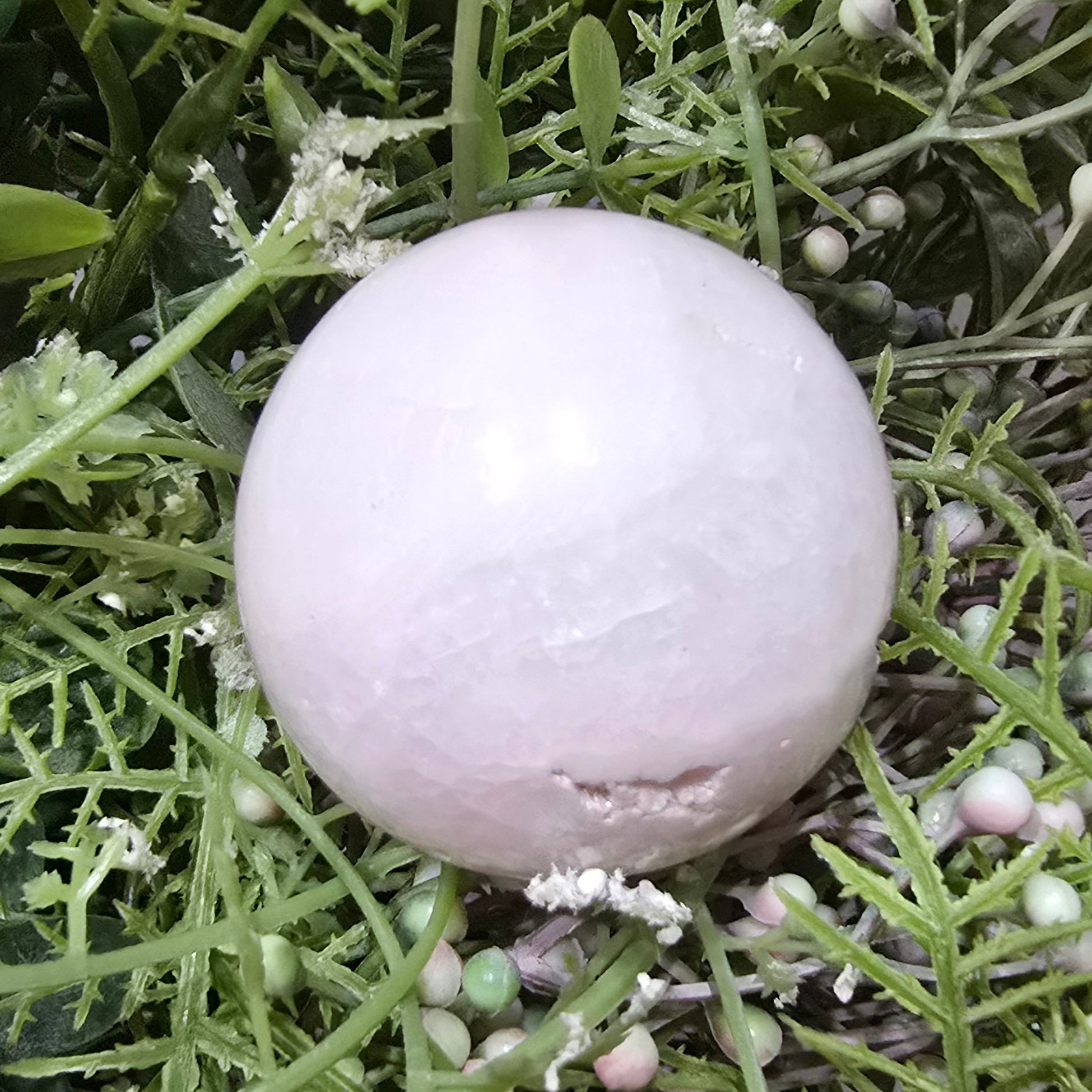 Pink aragonite sphere