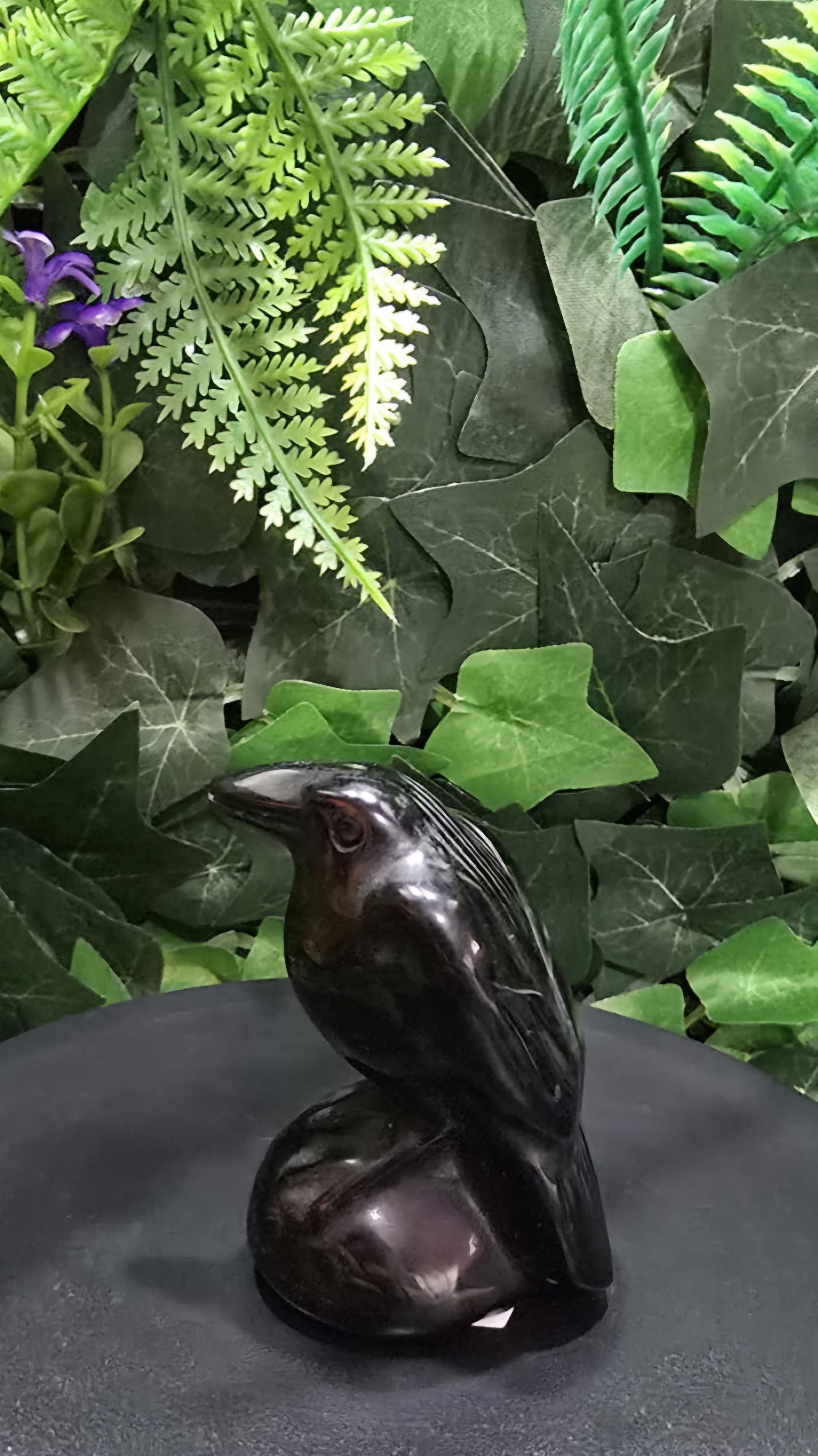 Black obsidian raven