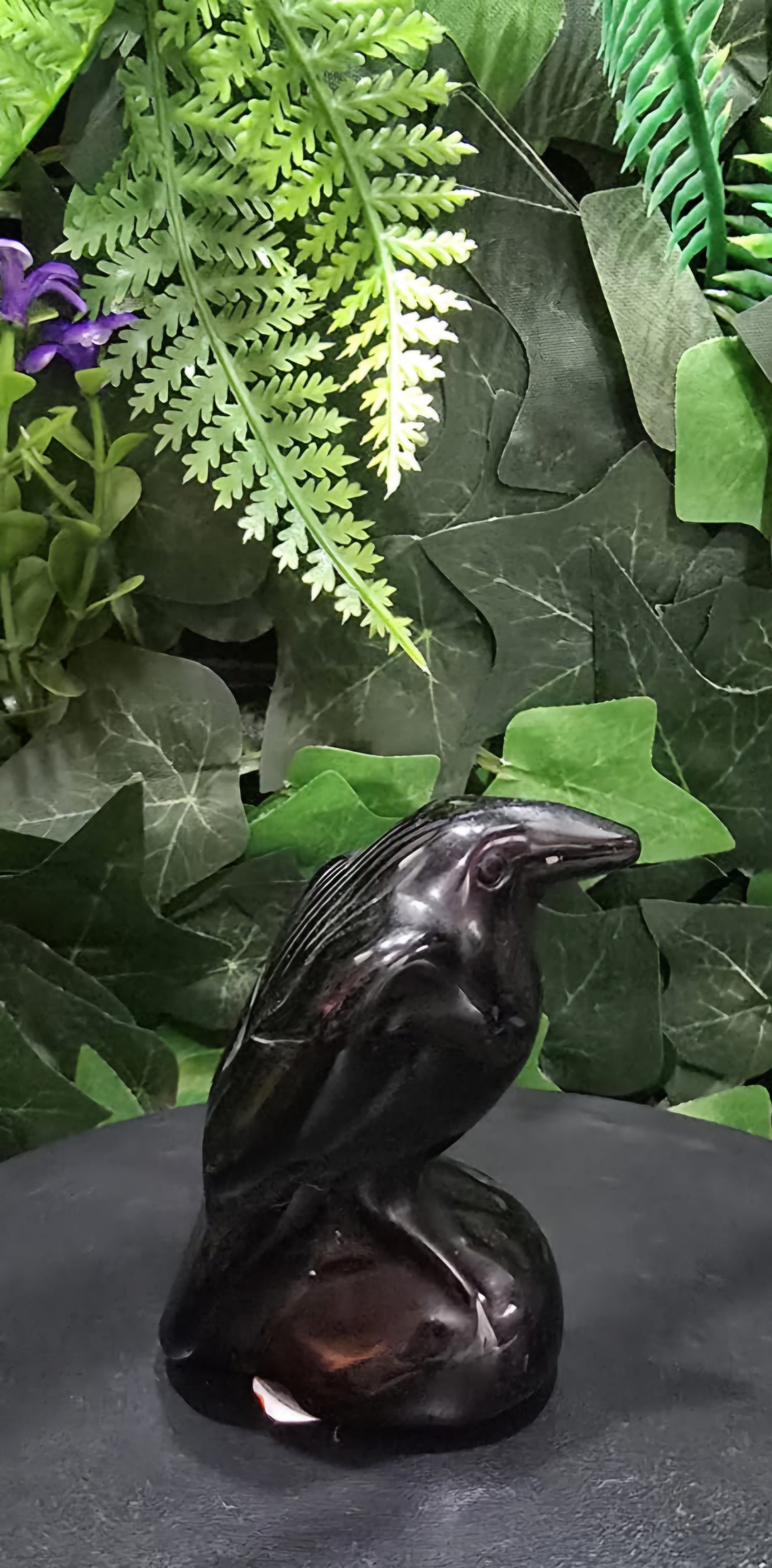 Black obsidian raven