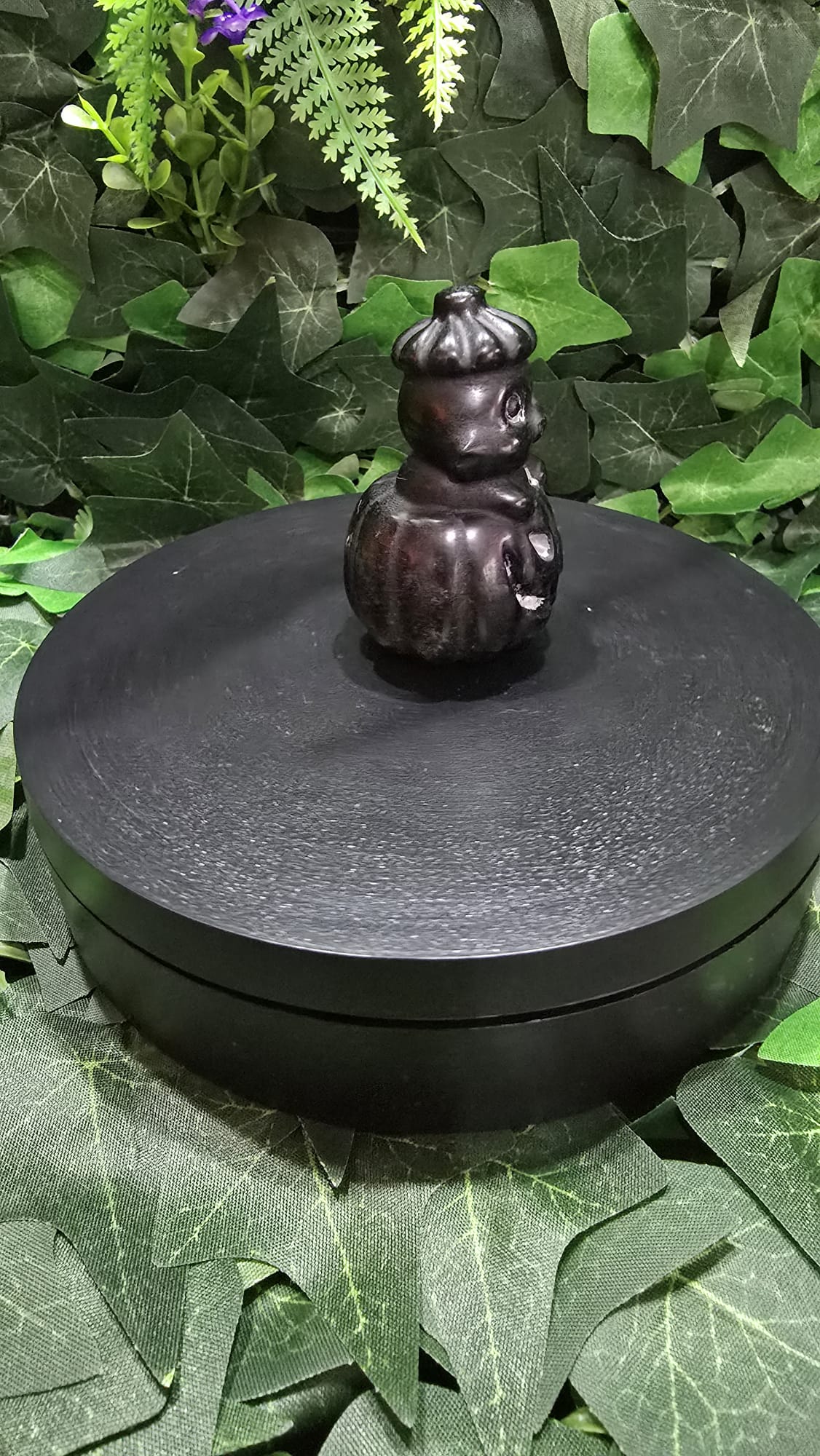 Black obsidian Creepy pumpkin