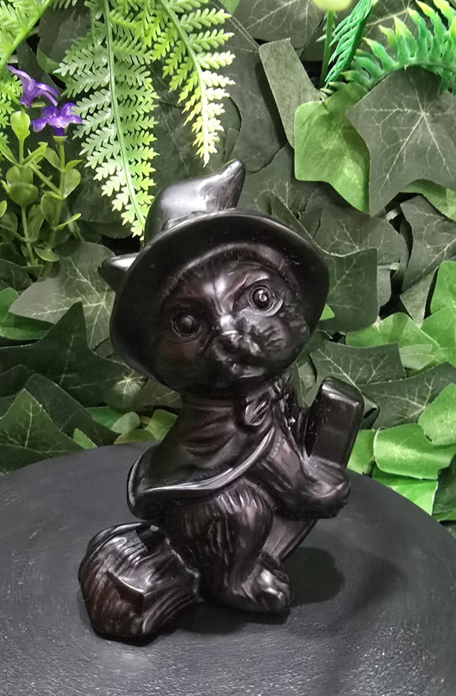 Black Obsidian Witch Cat