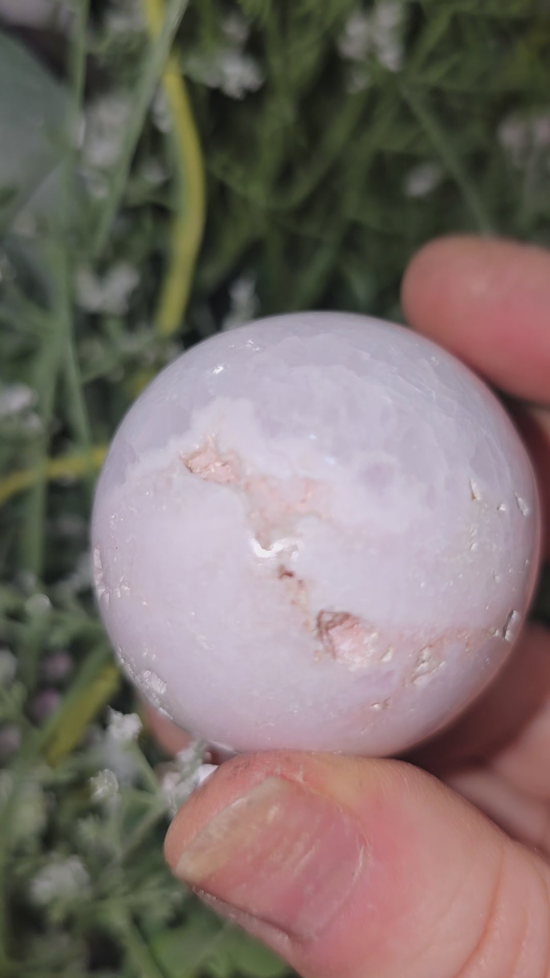 Pink aragonite sphere