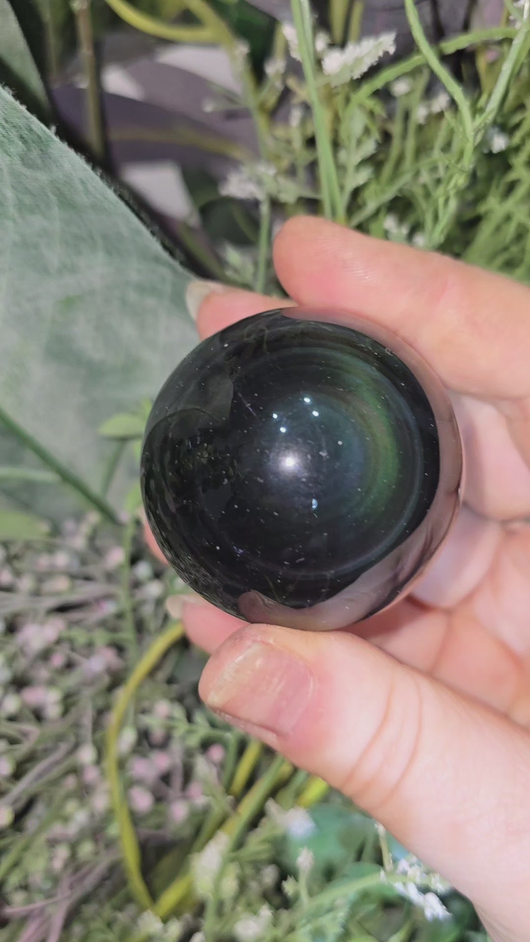 Rainbow Obsidian sphere